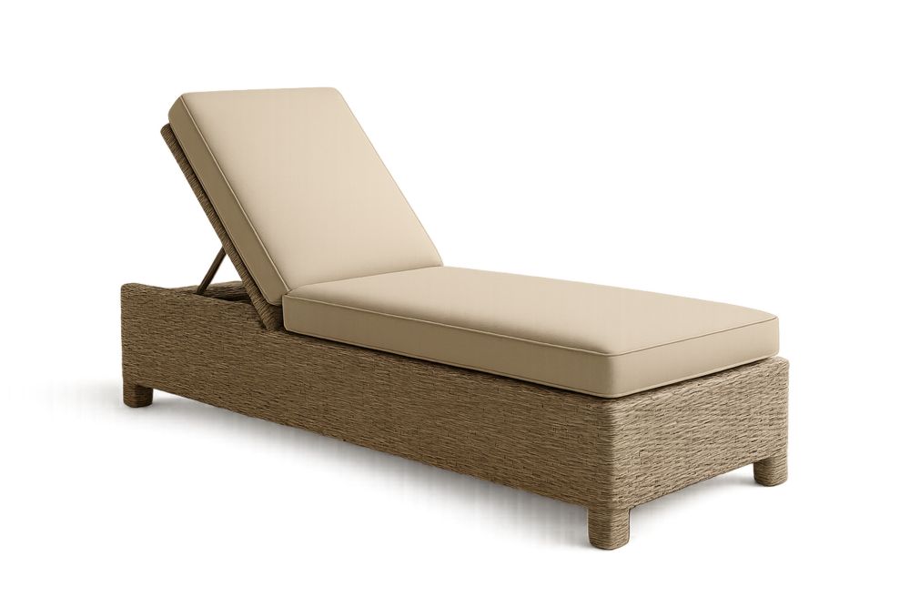 Polohovatelná zahradní lehátko z ratanu s béžovým polštářem 200x70x30 cm-Casavivapt