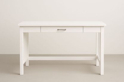 Bílý psací stůl s jednou zásuvkou 120x60x75 cm-Casavivapt