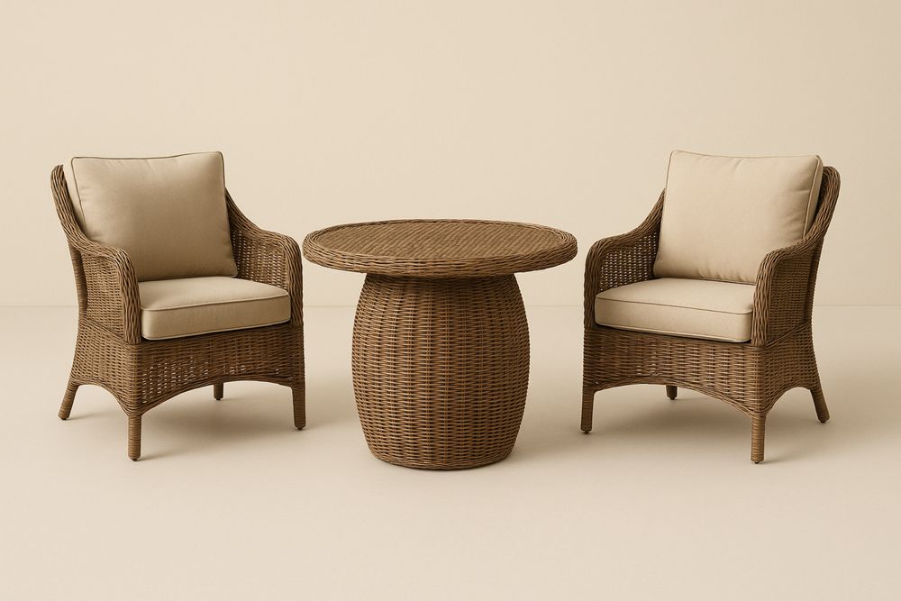 Zahradní ratanová sestava s křesly a kulatým stolem-Casavivapt