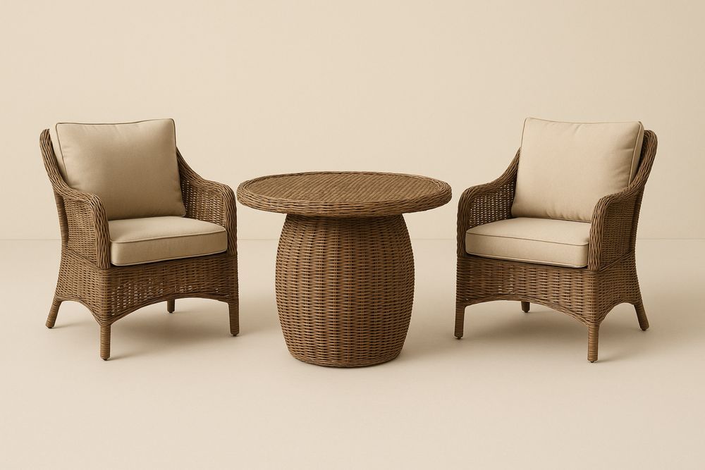 Zahradní ratanová sestava s křesly a kulatým stolem-Casavivapt