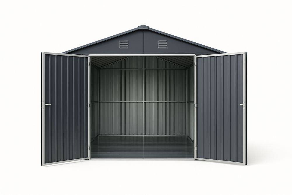 Šedý zahradní domek z oceli 300x240x210 cm-Casavivapt