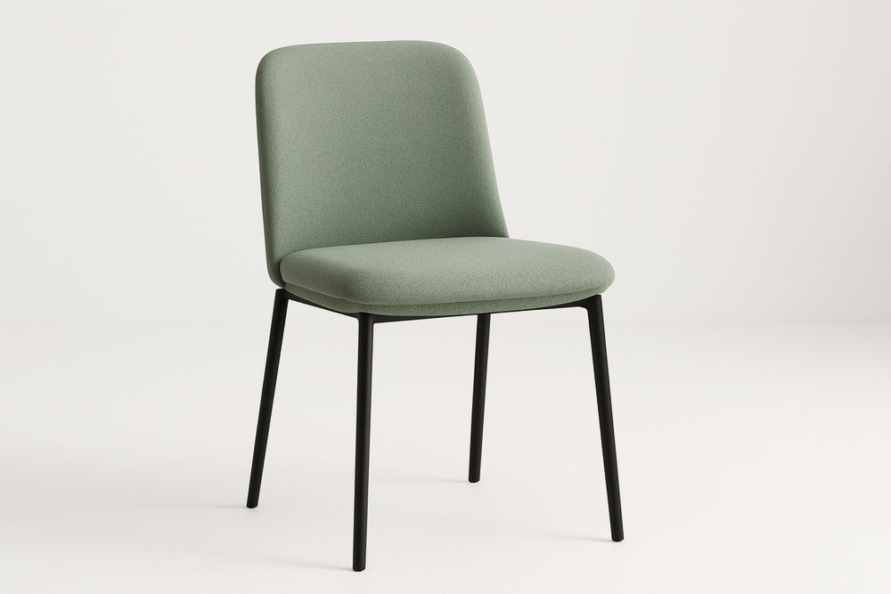 Zelená látková jídelní židle s kovovými nohami-Casavivapt