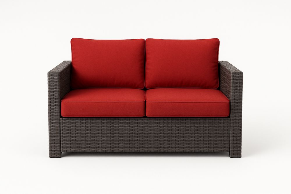 Dvoumístná pohovka z umělého ratanu s polyesterovými polštáři-Casavivapt