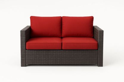 Dvoumístná pohovka z umělého ratanu s polyesterovými polštáři-Casavivapt