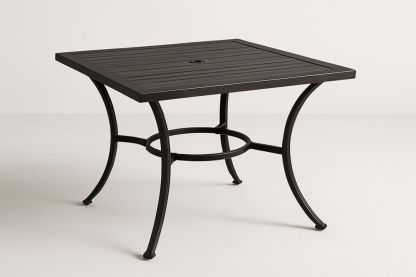 Kovový zahradní stůl čtvercový černý 90x90x75 cm-Casavivapt