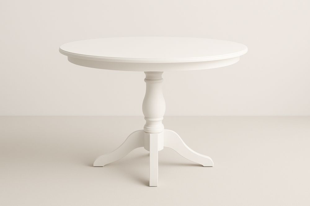 Kulatý jídelní stůl dřevěný bílý 100 cm-Casavivapt