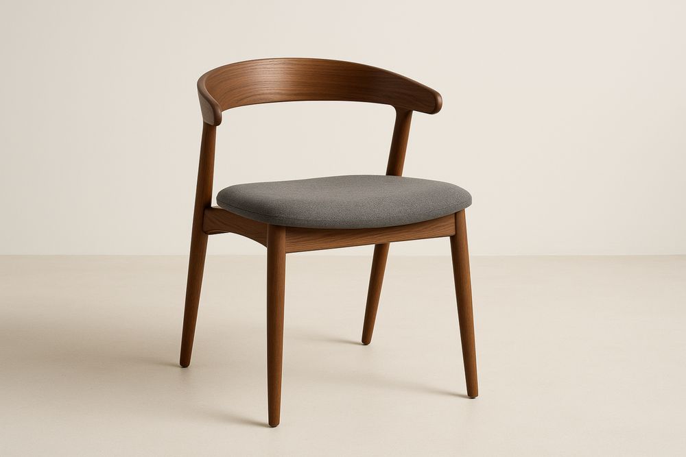 Dřevěná židle s šedým polyesterovým sedákem-Casavivapt