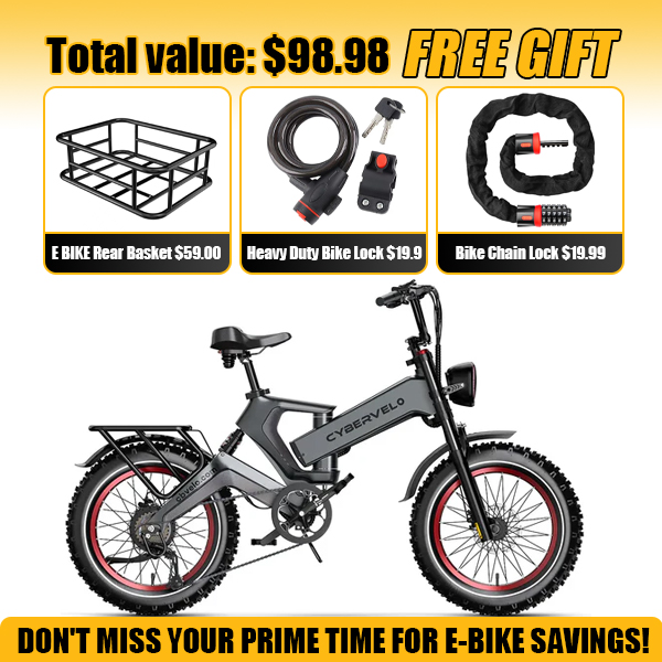 EK6 Wide-Tire Electric Bike—Up to 100 Miles, 36 MPH Top Speed