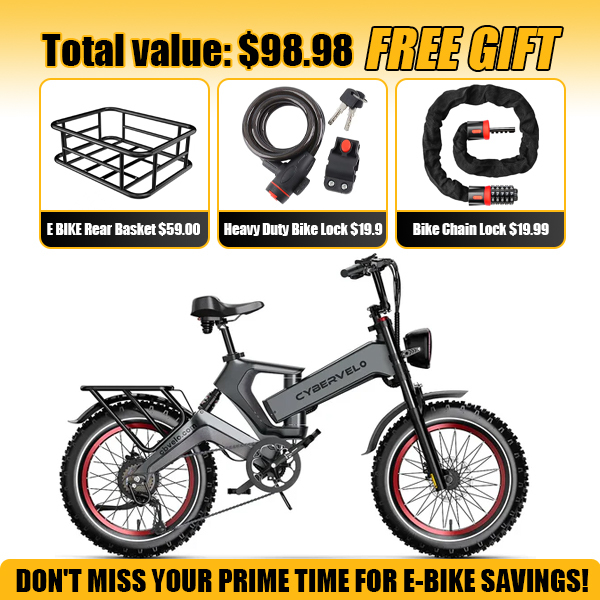 EK6 Wide-Tire Electric Bike—Up to 100 Miles, 36 MPH Top Speed