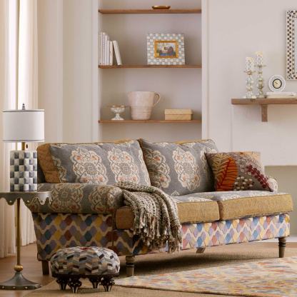 Sterling Check Enamel Compote - Small