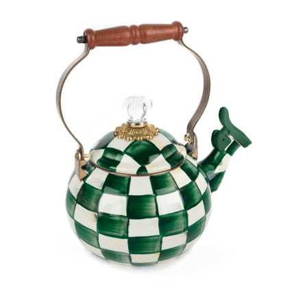 Emerald Check Whistling Tea Kettle