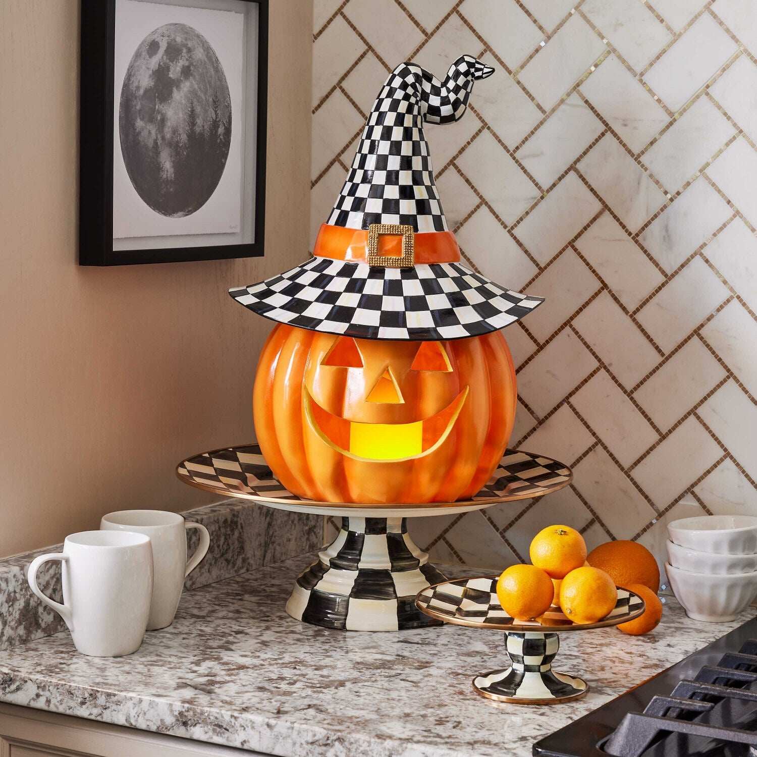 Courtly Check Pedestal Platter - Large