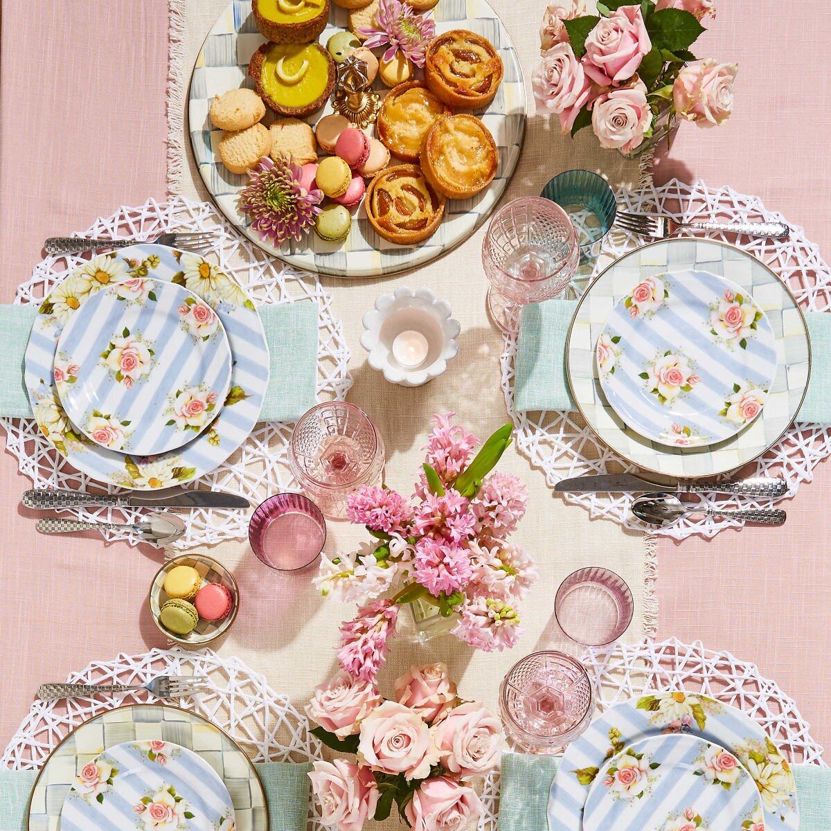 Sterling Check Enamel Cheese Course - Serveware