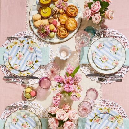 Sterling Check Enamel Cheese Course - Serveware