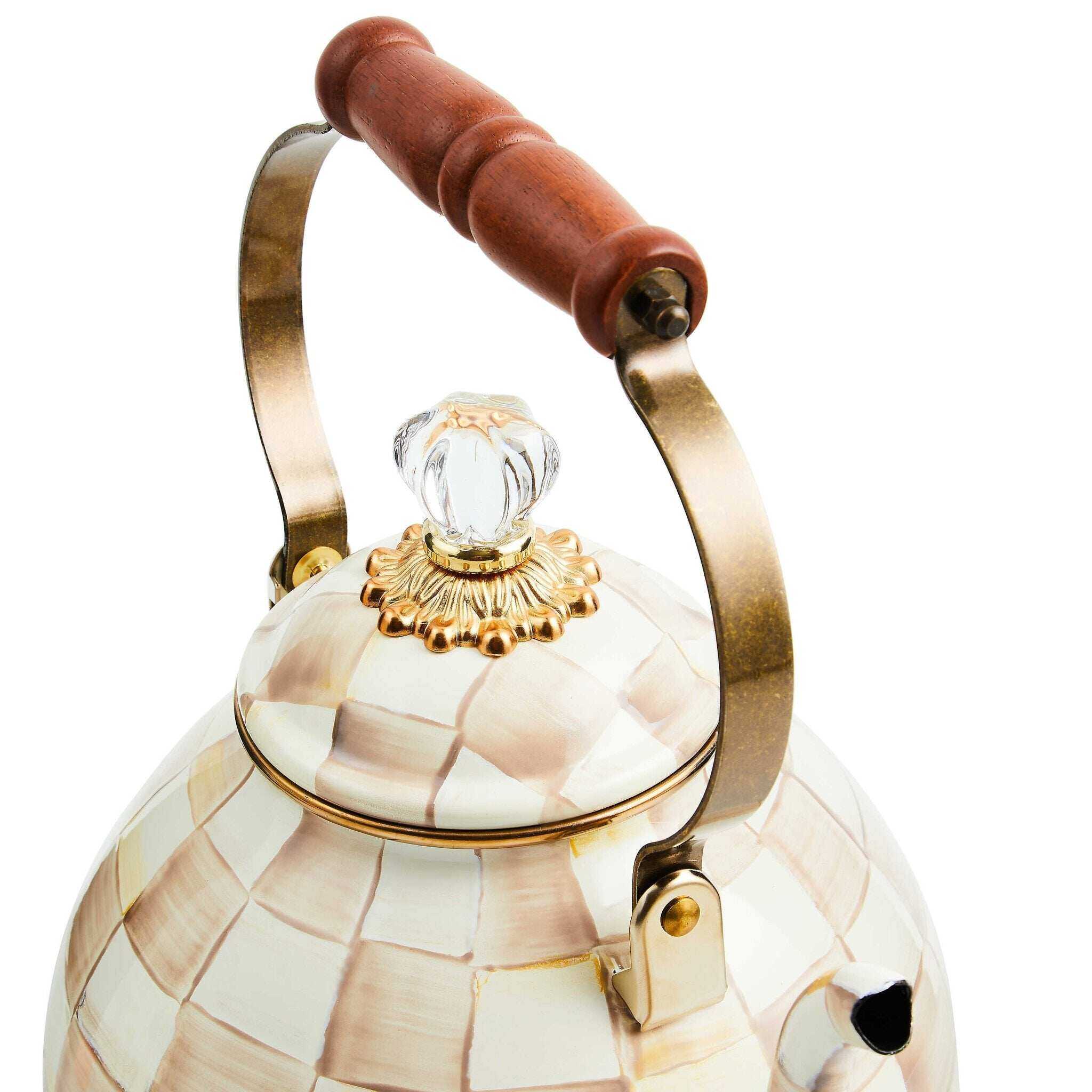 Mocha Check 2.84L Tea Kettle by MacKenzie-Childs