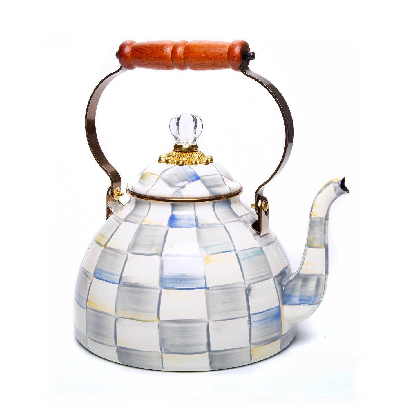 Sterling Check Enamel Tea Kettle - 2,84L