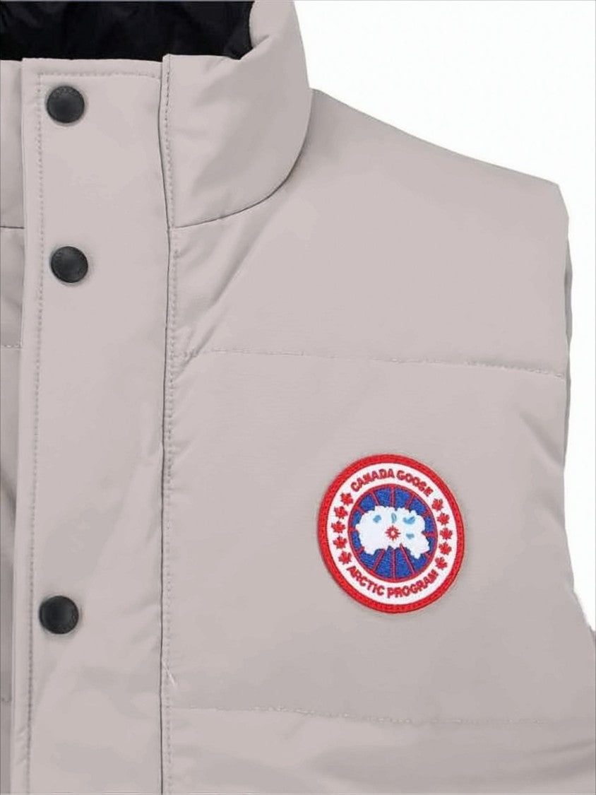 Padded Sleeveless Vest With High Collar