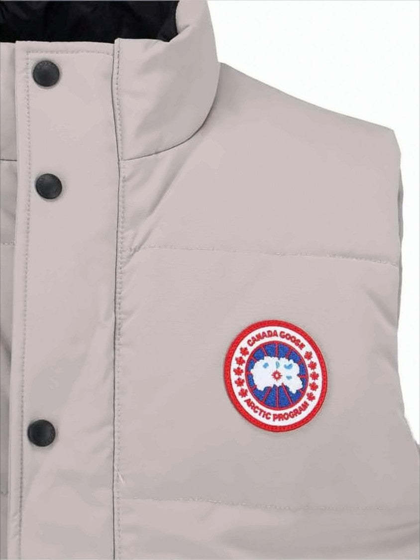 Padded Sleeveless Vest With High Collar