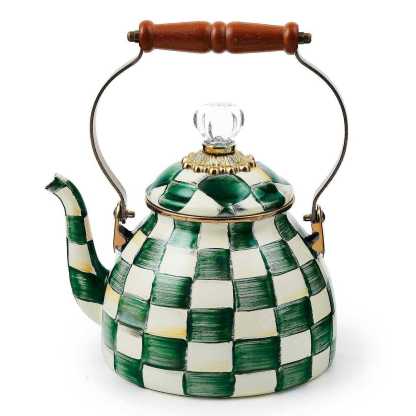 Emerald Check Tea Kettle 1.89L Tea Kettle by MacKenzie-Childs