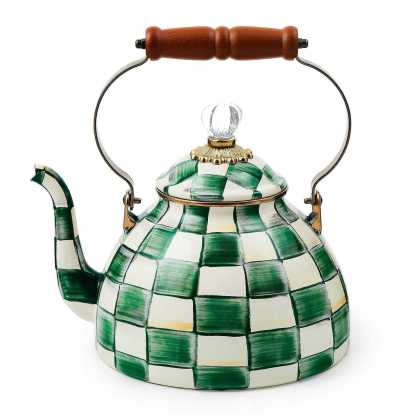 Emerald Check 2.84L Tea Kettle by MacKenzie-Childs