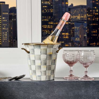 Sterling Check Enamel Design Wine Cooler