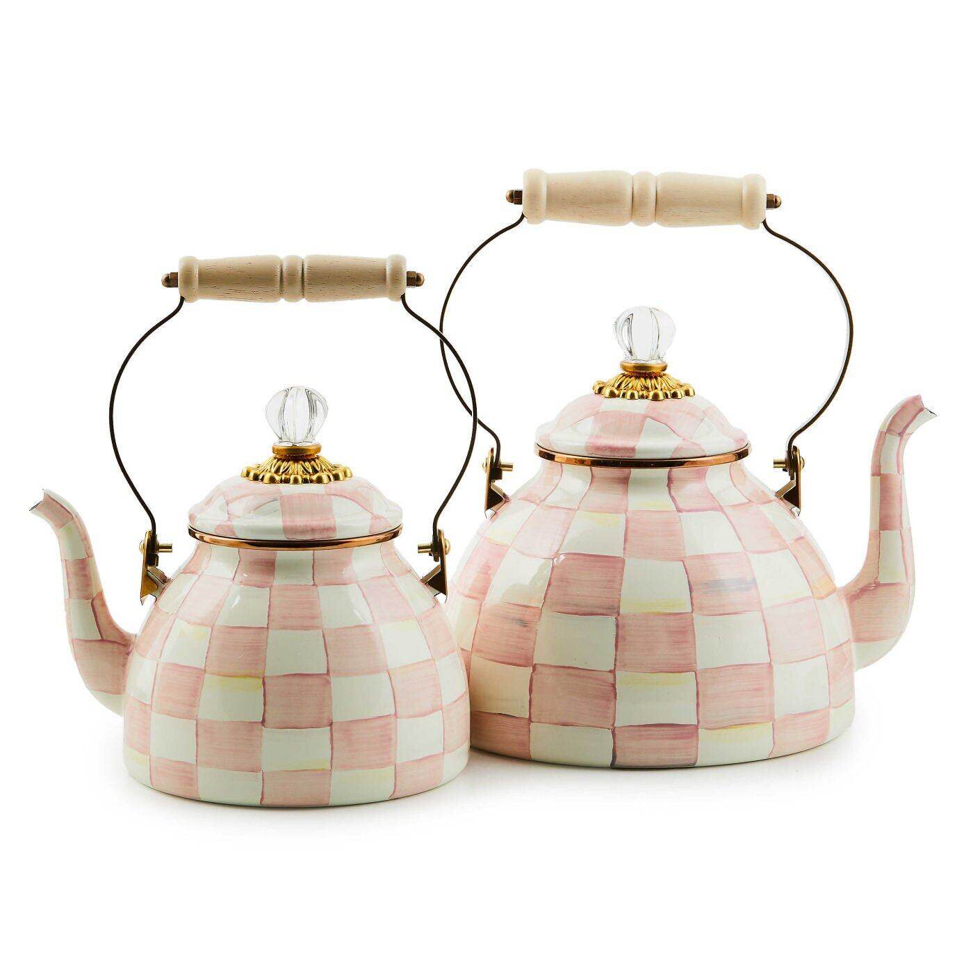 New Rosy Check Enamel Tea Kettle 2.84L
