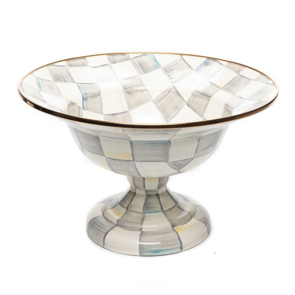 Sterling Check Large Compote by MacKenzie-Childs