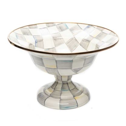 Sterling Check Large Compote by MacKenzie-Childs