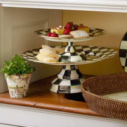 Courtly Check Pedestal Platter - Large