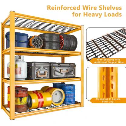 2PCS 4400 LBS Meta,4 Tiers Heavy Duty Storage Shelves