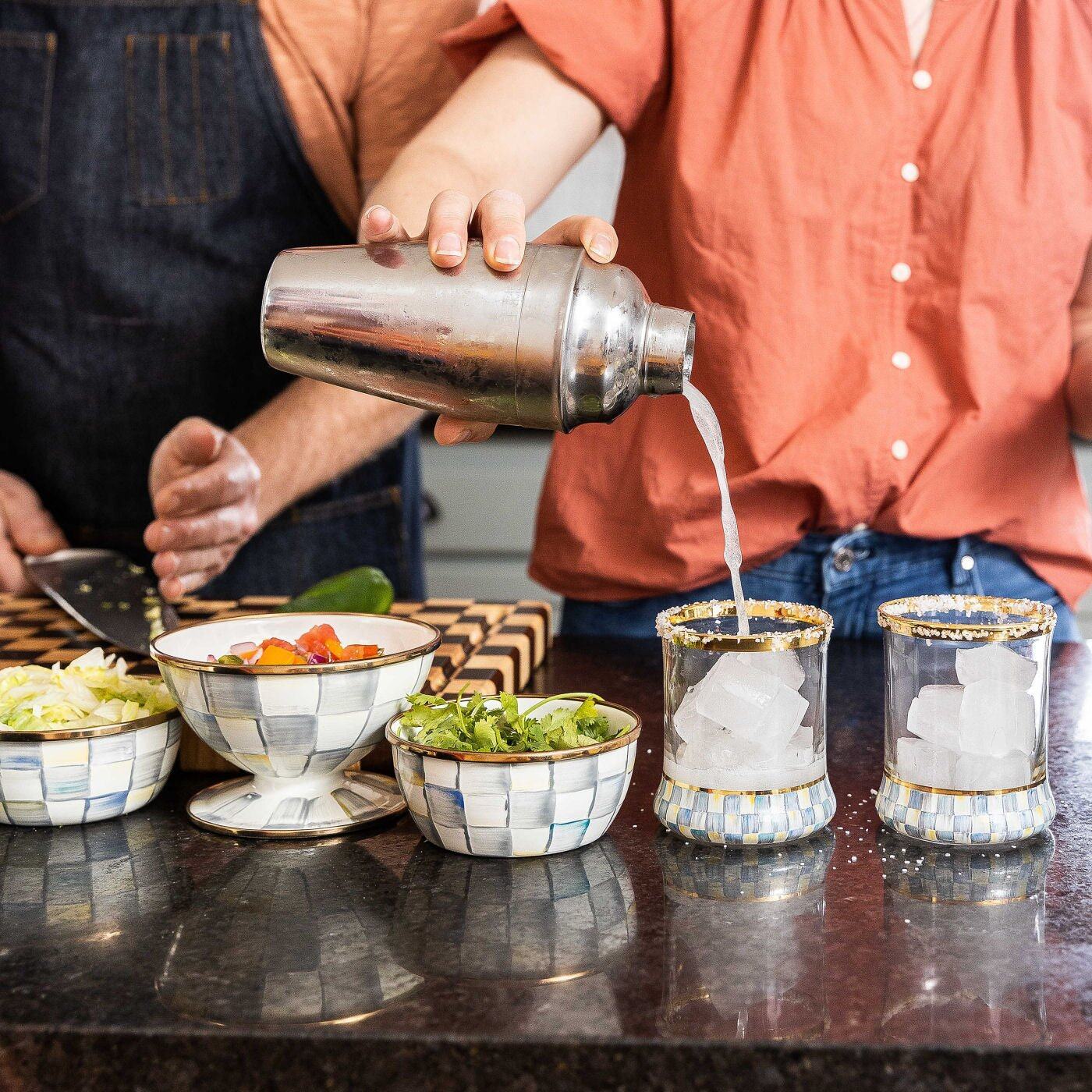 Sterling Check Pinch Bowl