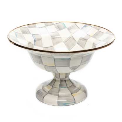 Sterling Check Large Compote by MacKenzie-Childs