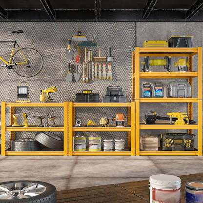 72"H Metal Garage Shelving , 2500 LBS Adjustable Industrial Metal Storage Shelves