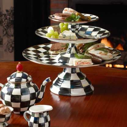 Courtly Check Pedestal Platter - Large