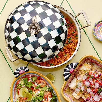 Mackenzie-Childs Courtly Check Enamel 5 Qt. Casserole