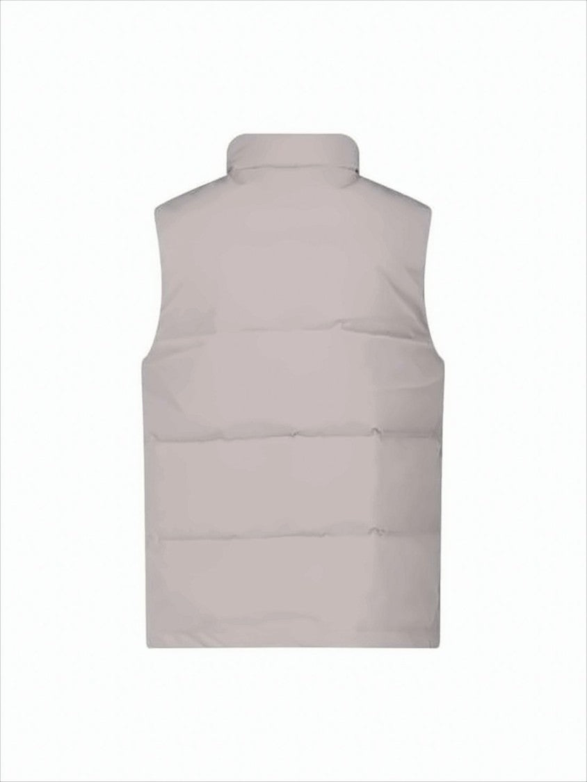 Padded Sleeveless Vest With High Collar