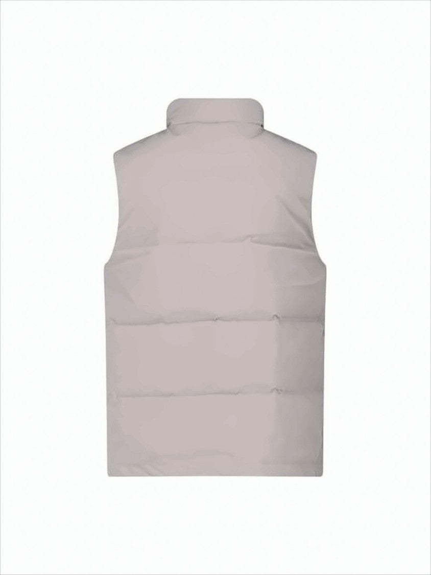 Padded Sleeveless Vest With High Collar