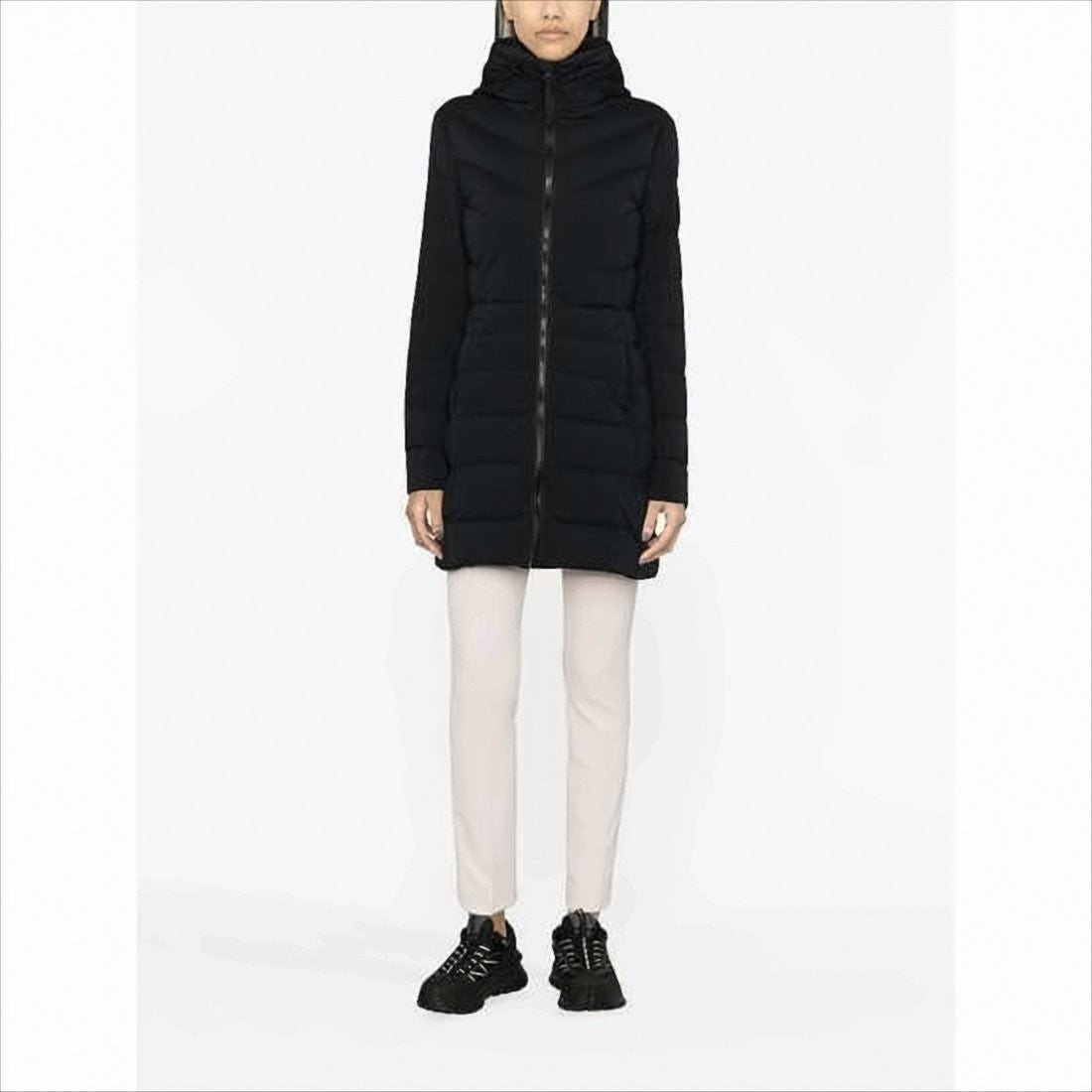 Mid-Thigh Length Horizontal Quilted Canada Goose Padded Coat