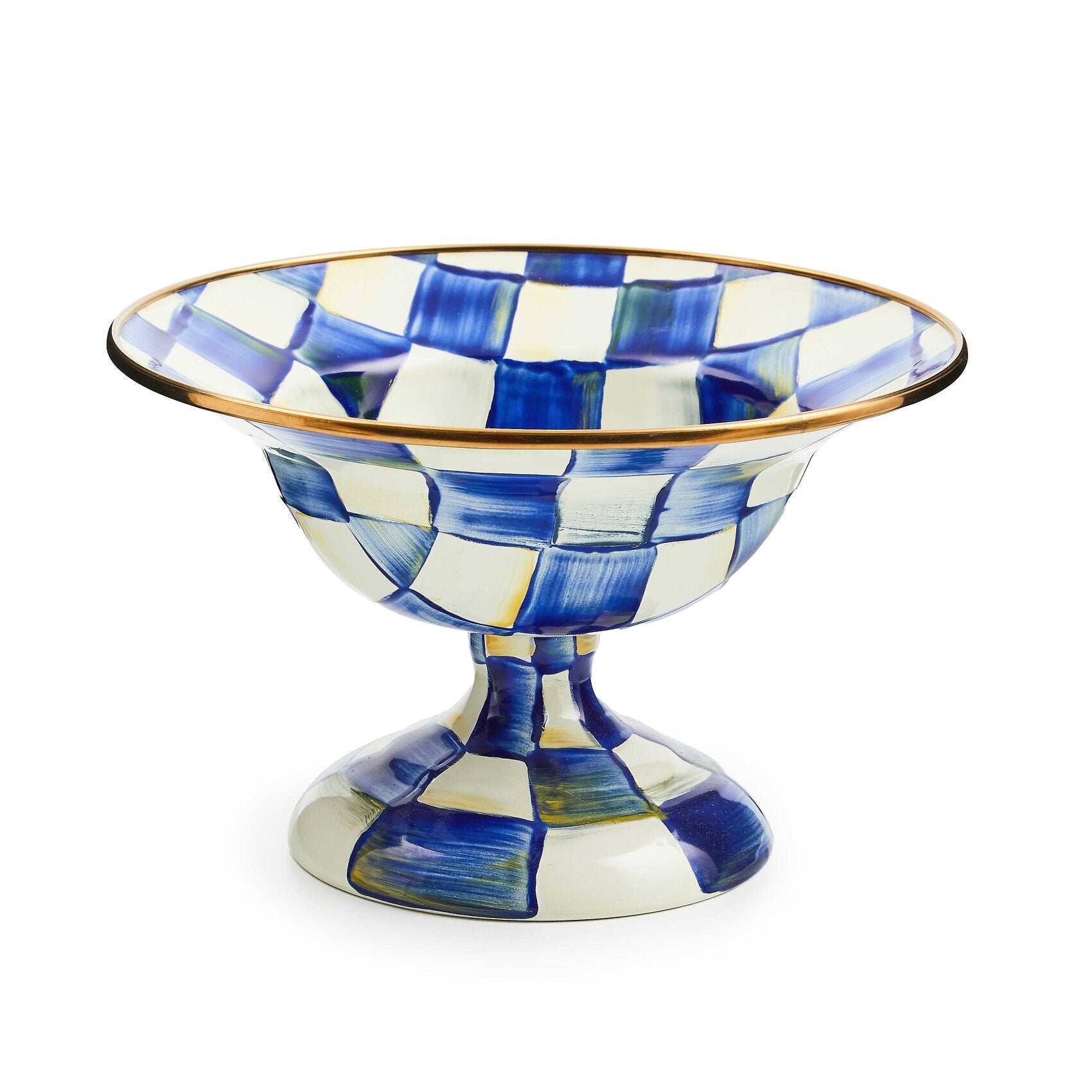 Royal Check Enamel Compote - Small