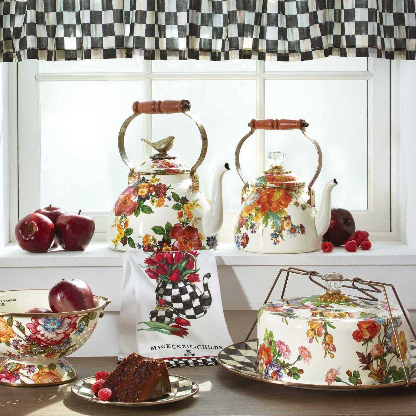 Flower Market 3 Qt. Tea Kettle with Bird