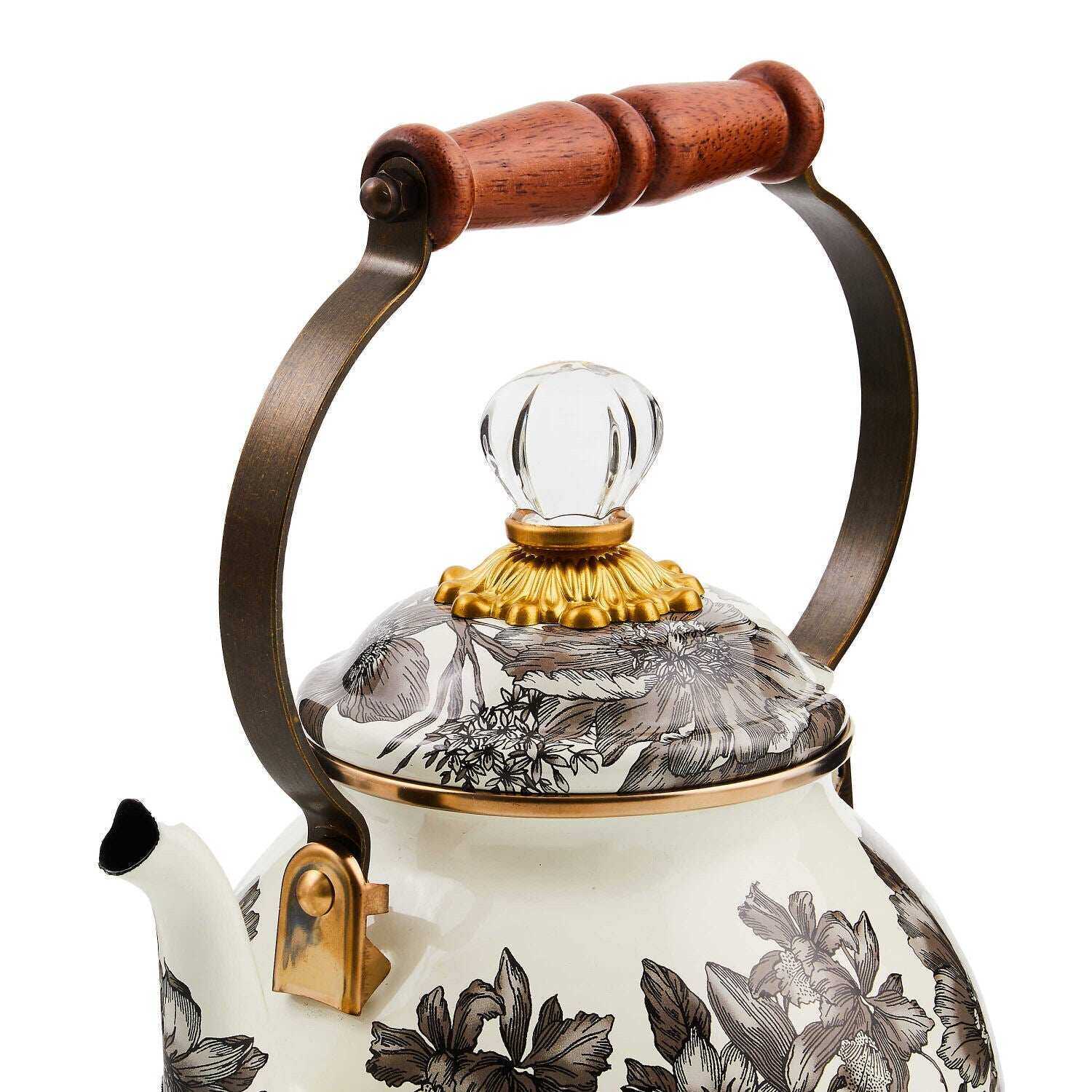 Sterling English Garden 2 Quart Tea Kettle by Mackenzie Childs 1,89L