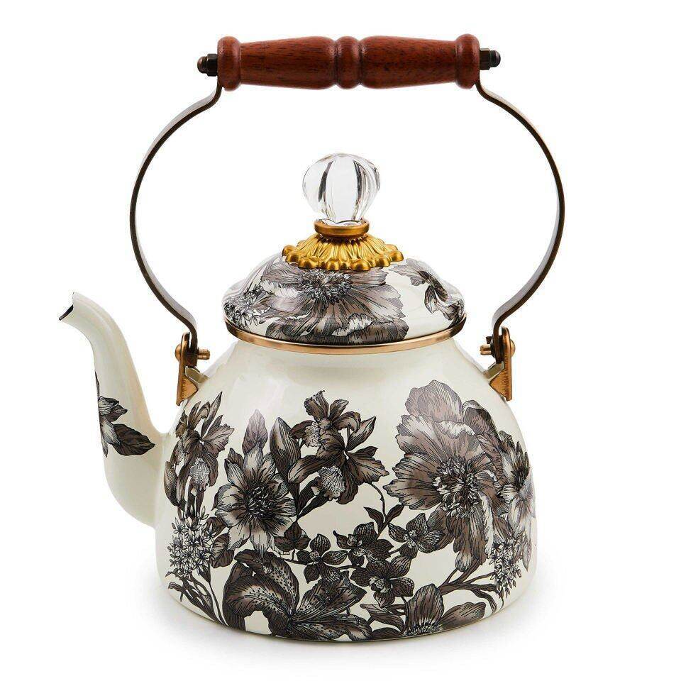 Sterling English Garden 2 Quart Tea Kettle by Mackenzie Childs 1,89L