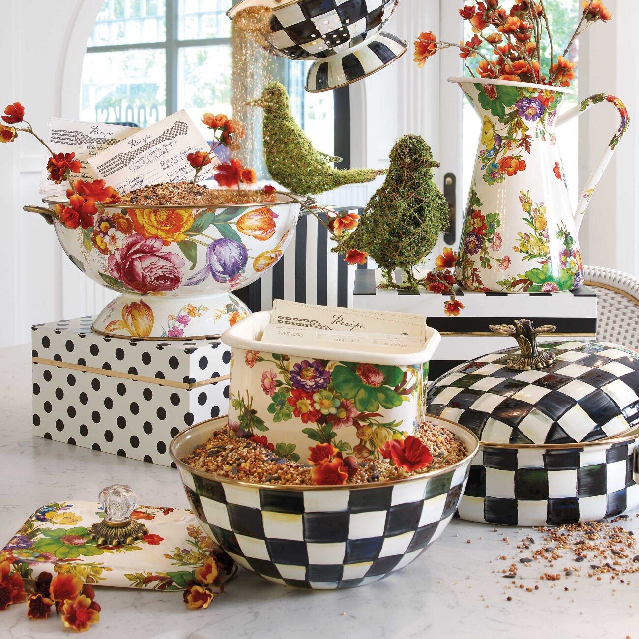 Mackenzie-Childs Courtly Check Enamel 5 Qt. Casserole