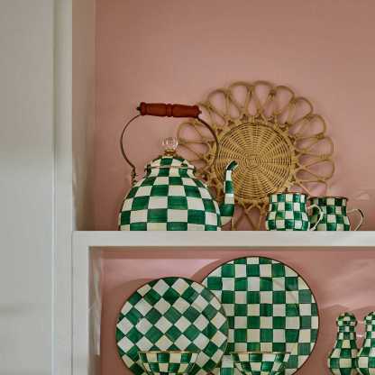 Emerald Check 2.84L Tea Kettle by MacKenzie-Childs