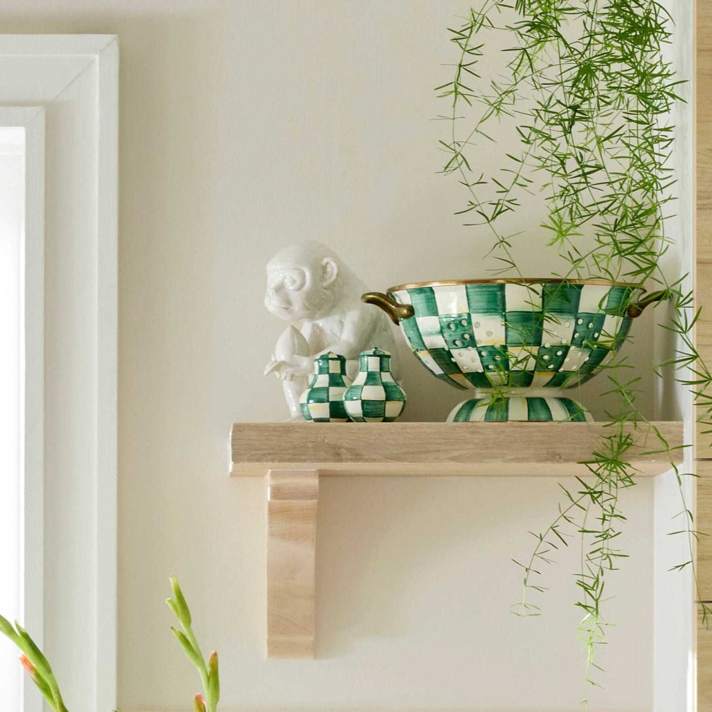 MacKenzie-Childs Emerald Check Salt & Pepper Shakers