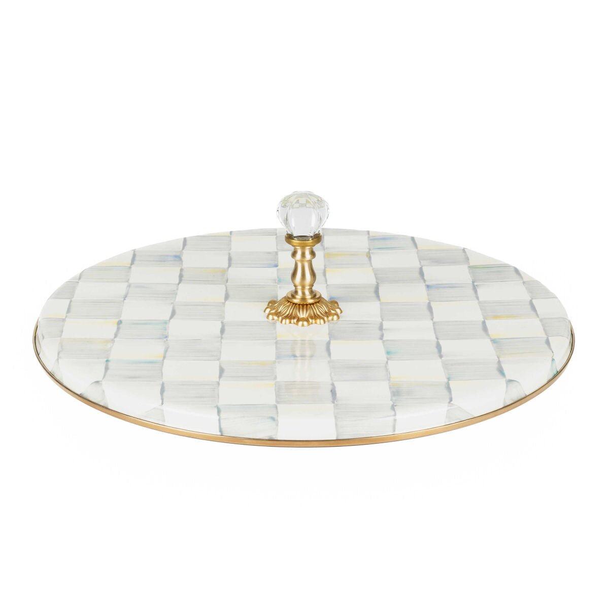 Sterling Check Enamel Cheese Course - Serveware