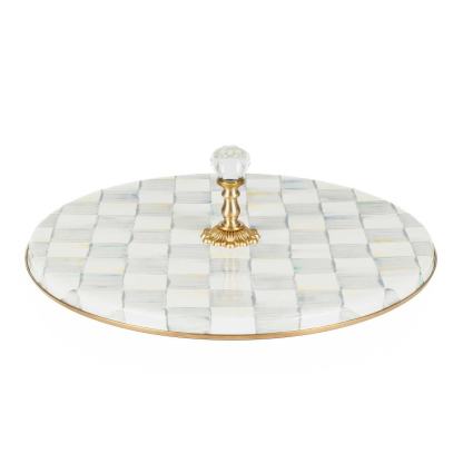 Sterling Check Enamel Cheese Course - Serveware