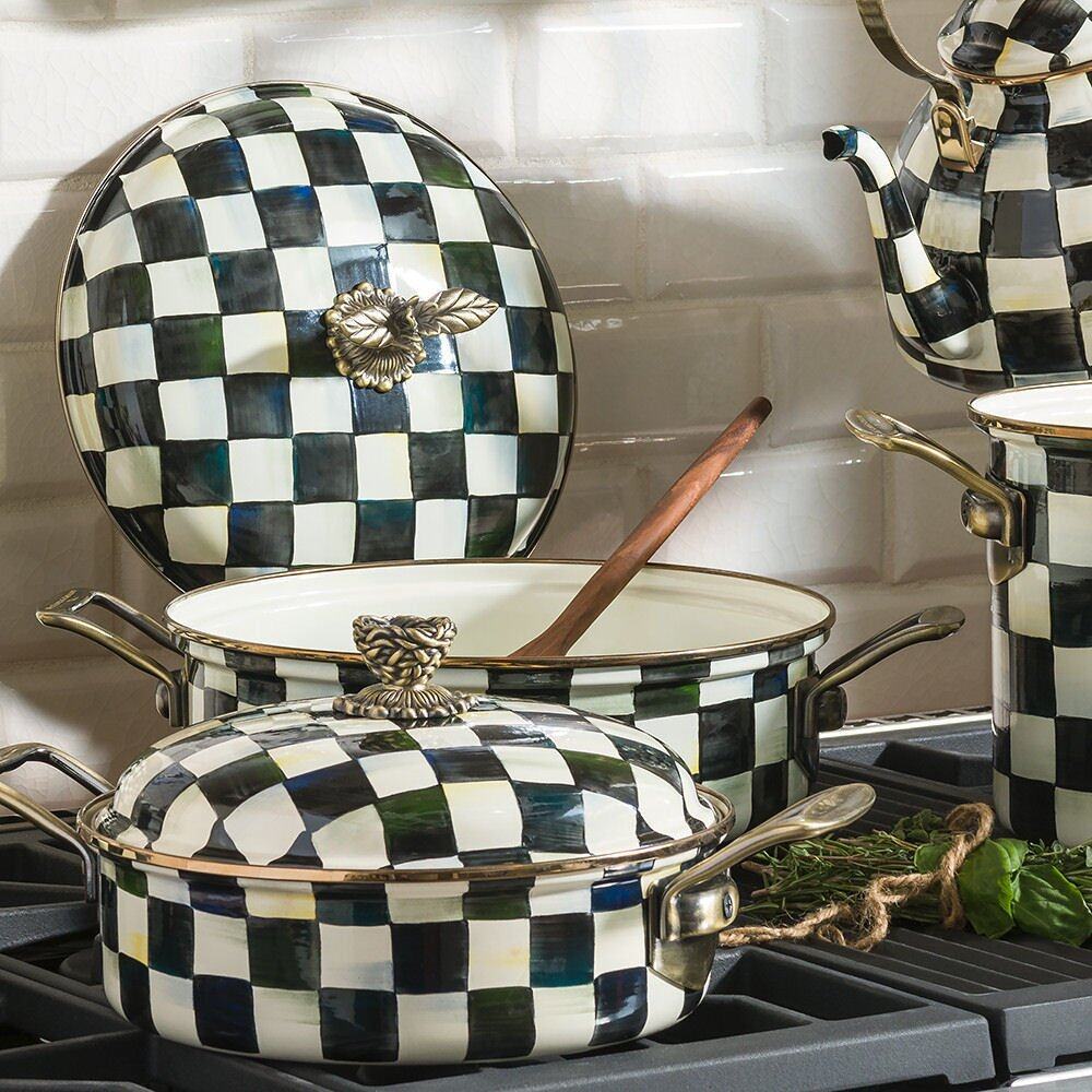 Mackenzie-Childs Courtly Check Enamel 5 Qt. Casserole