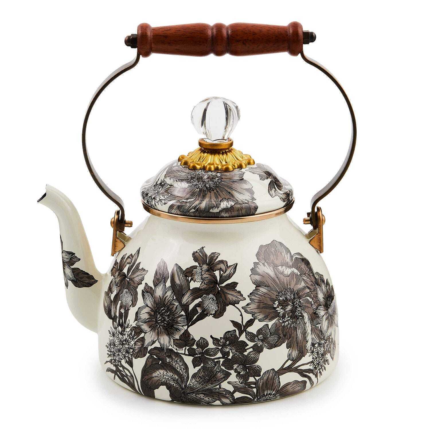 Sterling English Garden 2 Quart Tea Kettle by Mackenzie Childs 1,89L