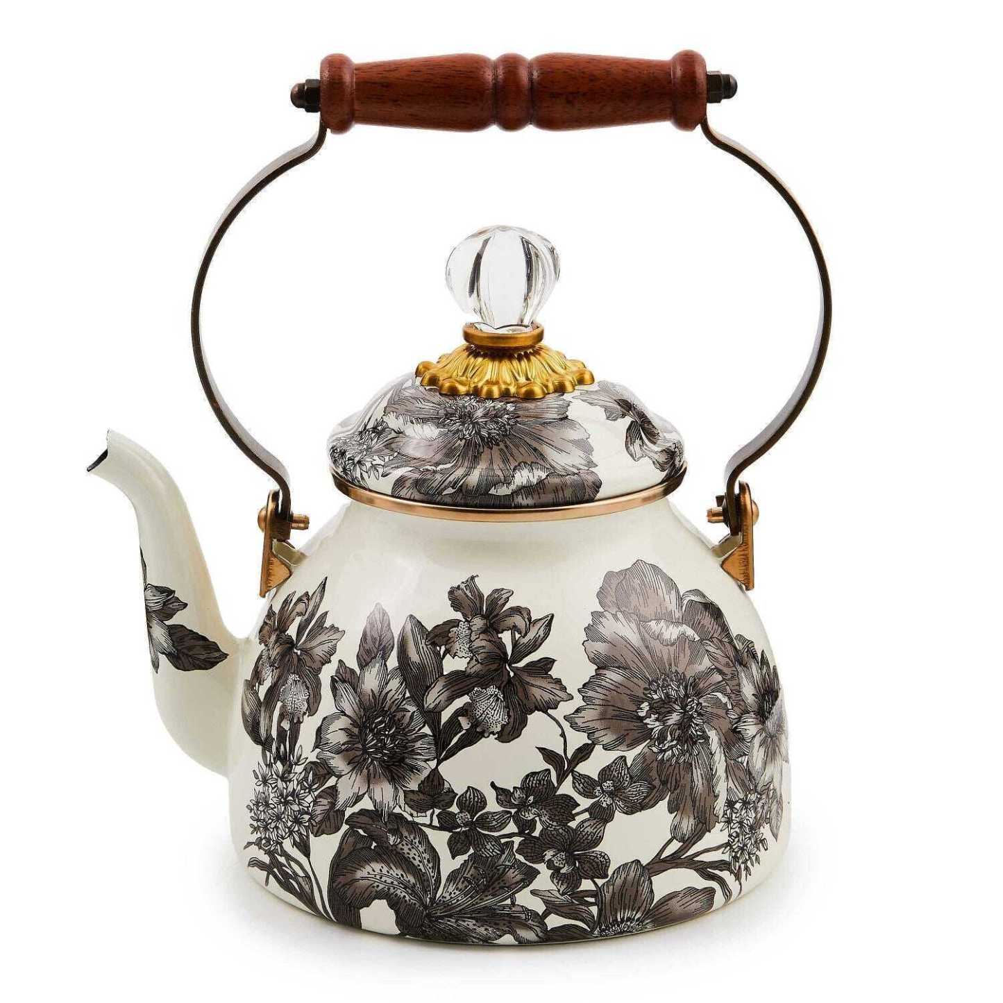 Sterling English Garden 2 Quart Tea Kettle by Mackenzie Childs 1,89L